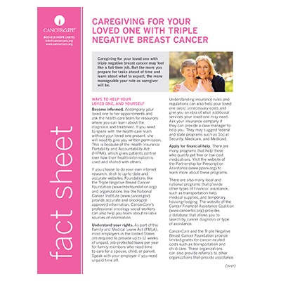 Caregiving For You Loved One With Tnbc